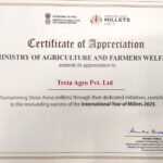 Treta Agro Honored by the Ministry of Agriculture and Farmers’ Welfare for Contribution to the International Year of Millets 2023